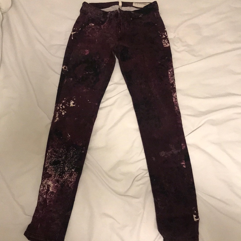 Rag & Bone Maroon Galaxy Jeans, Size 25